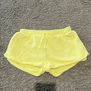 Zara 100% Cotton Yellow Shorts